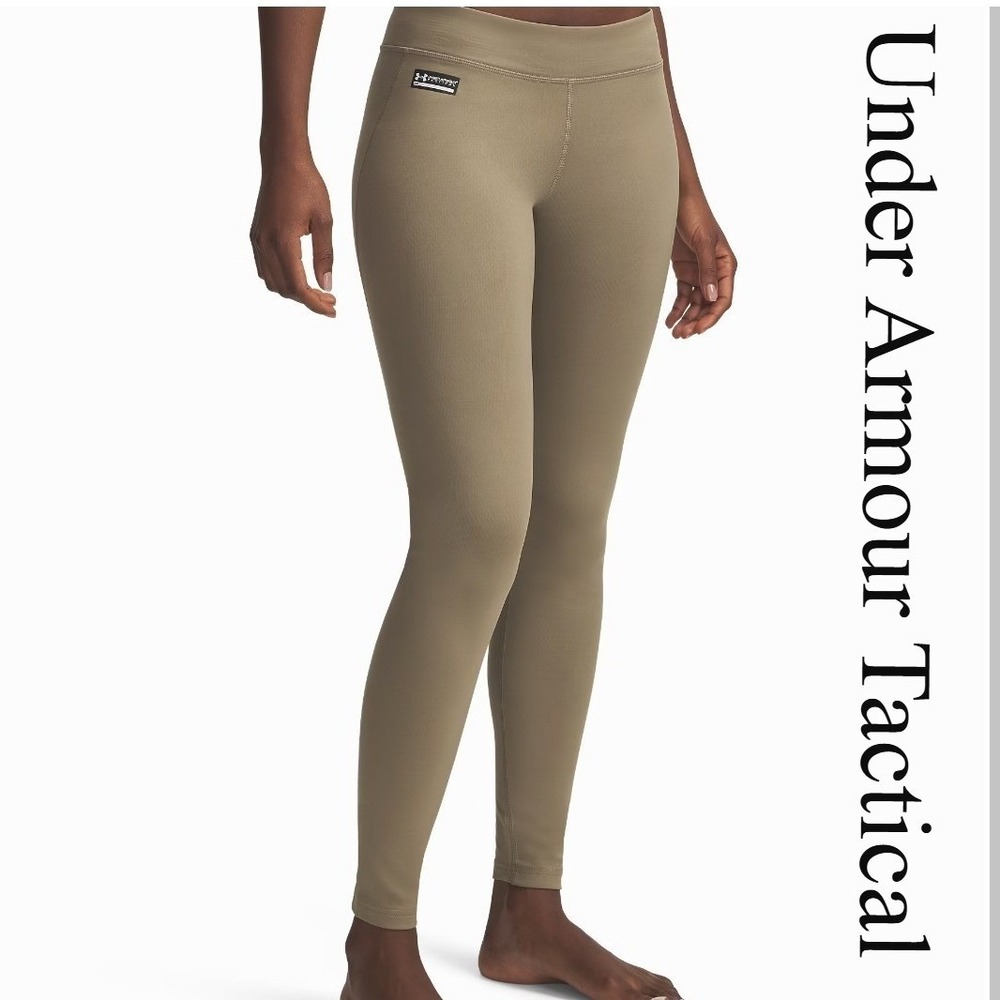 Under Armour Tactical Leggings Women Medium Tan ColdGear Base Layer Fitted Pants